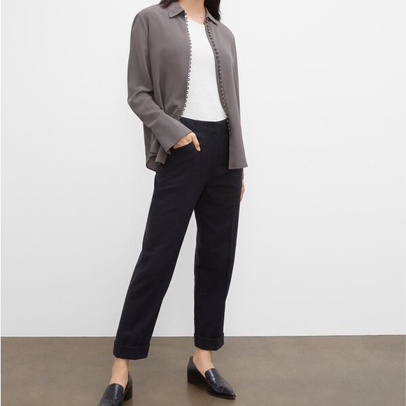 Club Monaco Black Textured Slim Trousers - Picture 2 of 7